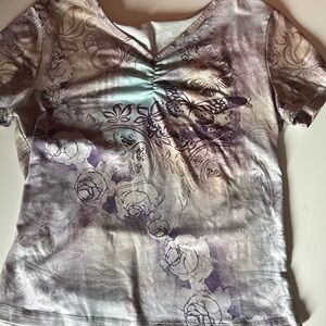 Floral Butterfly Print Women's Top